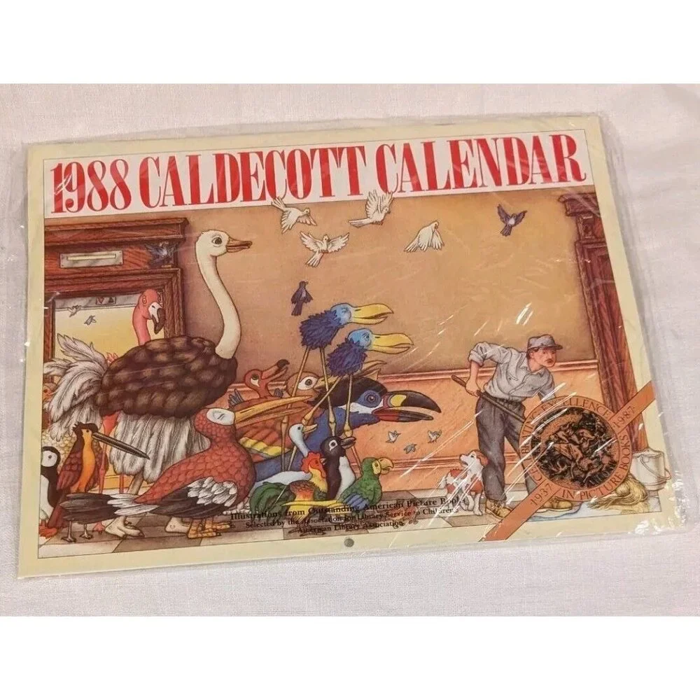Caldecott Calendar Lot 1988 1990 1991 1992 1993 1995 Library Award Children Vtg